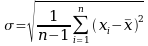 Formel für die Standardabweichung
