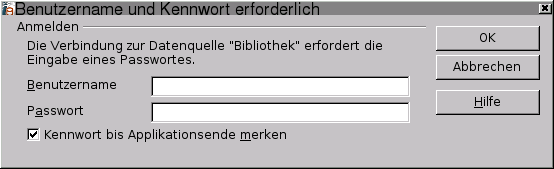Benutzername- und Passwort-Eingabe