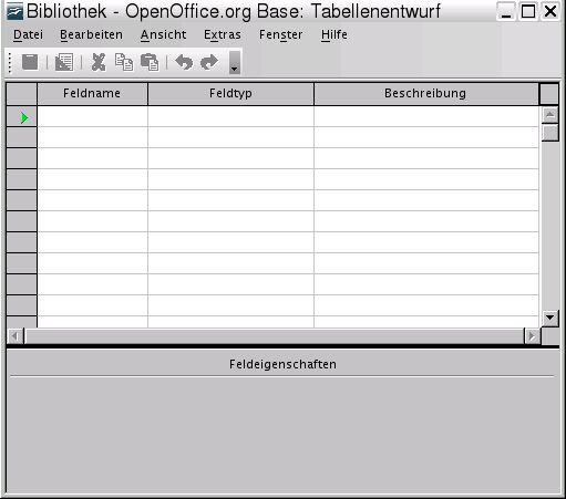 OpenOffice.org 2.x - Tabellenentwurf