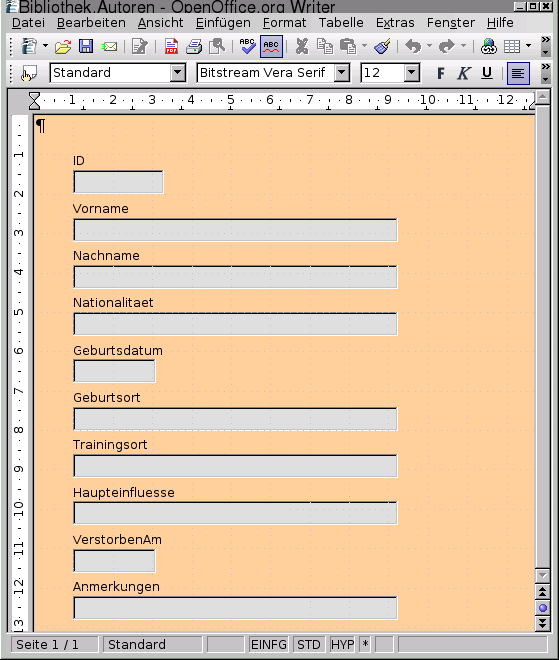 OpenOffice.org 2.x - Formular Autoren 